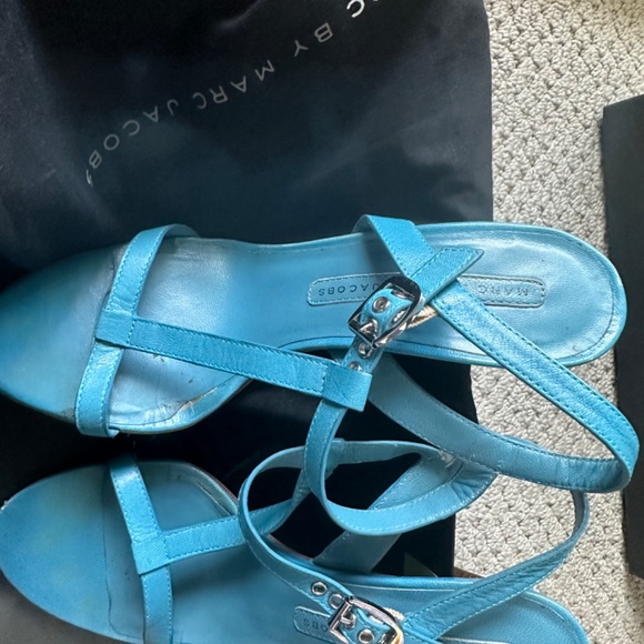 Teal Strappy Marc Jacob Sexy Heels - Picture 3 of 6